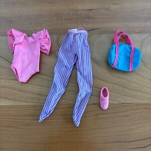 Vintage 1984 Mattel Barbie Great Shape Skipper Doll Outfit Clothes Bag‎ & Shoe